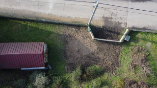 Rive de Gier - Traitement désordre 2 – Vue aérienne de la zone de travaux après comblement