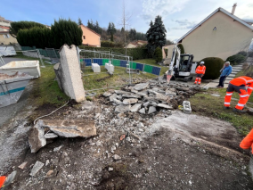 Rive de Gier - Traitement désordre 1 - Démolition des superstructures