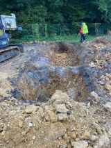 Travaux de décaissement et reconnaissance de la crevasse