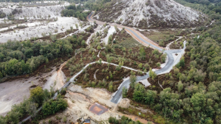 Vue aérienne du site d’Abbaretz