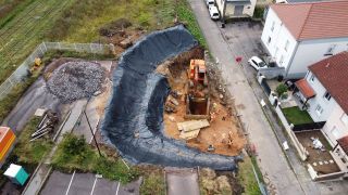 Travaux de la crevasse à Forbach (57)