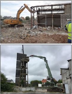 Travaux de déconstruction de l'atelier et du château d'eau