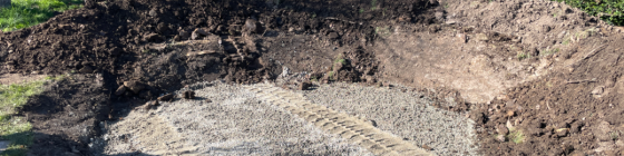 Fontis Roche-la-Molière - Jardin sécurisé par des enrochements bétonnés